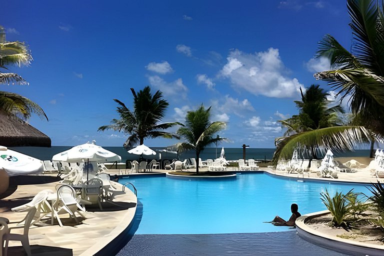 Flat com 2 quartos no Beach Class Resort Muro Alto