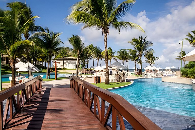 Flat com 2 quartos no Beach Class Resort Muro Alto